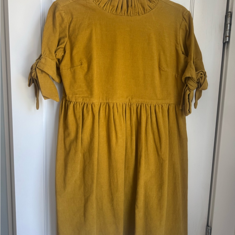 Elizabeth Wilson Designs women’s light wale corduroy Tie-Sleeve dress